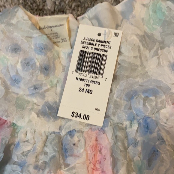 Baby Girl’s Floral Motif Fancy Dress, 24M - Picture 3 of 3